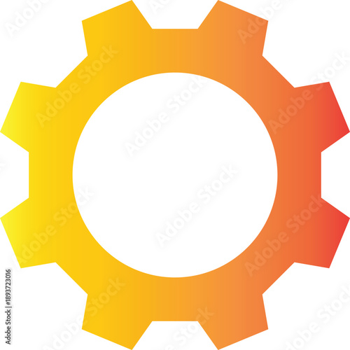Gradient colored cogwheel icon representing settings or a mechanical process