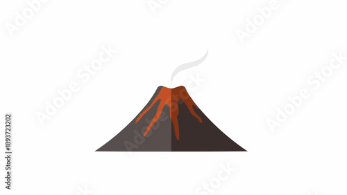 Volcano Erupting with Smoke and Lava.