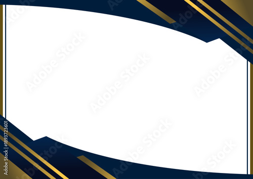 modern border corner blue navy and golden line certificate elegant frame design
