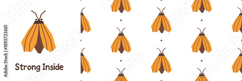Kids cutout insect moth bug naive playful. Playful moth card for kids decor and greetings.