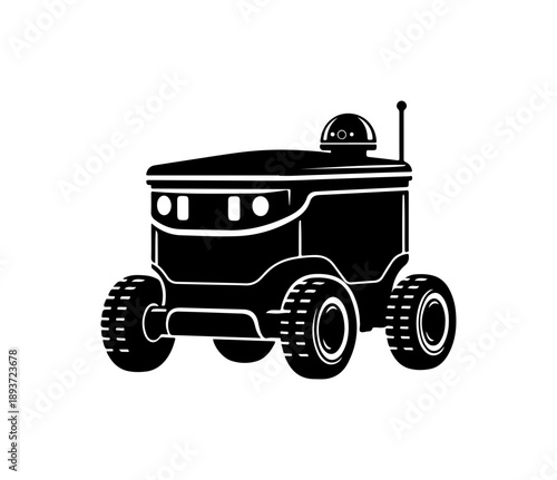 Black Silhouette of a Futuristic Robot