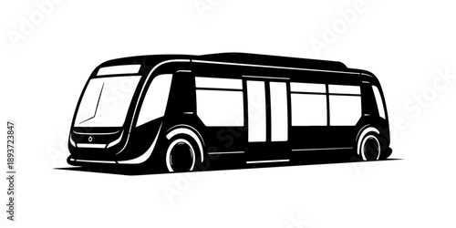 Modern Bus Silhouette Vector Illustration