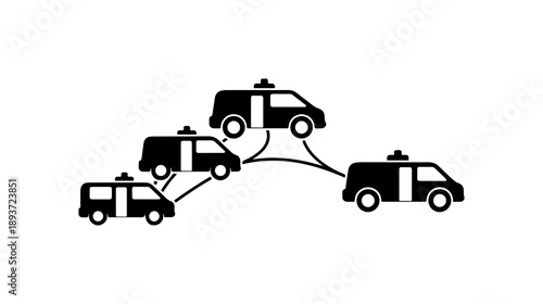 Taxi Fleet Network Silhouette