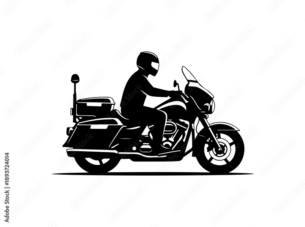 Fototapeta premium Motorcycle Silhouette Rider Illustration