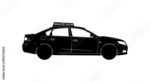 Black Silhouette of a Taxi Cab