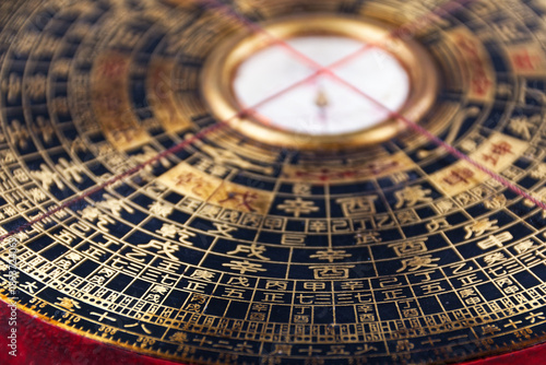 chinese Feng Shui Compass isolated on white background
