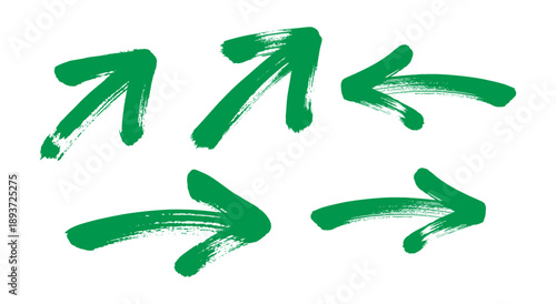 Green Arrows Pointing Right on White Background