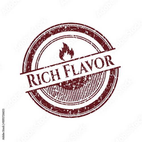 Rich Flavor Grunge Rubber Stamp Design.