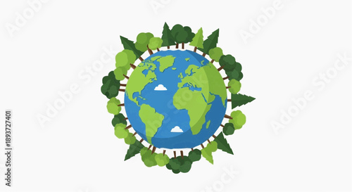 International Day of Forests Nature Conservation Flat Vector Illustration