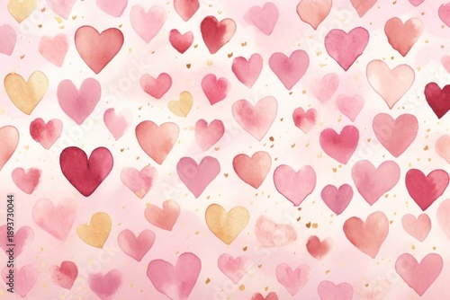 Wallpaper Mural Pink heart pattern watercolor background backgrounds petal creativity. Torontodigital.ca