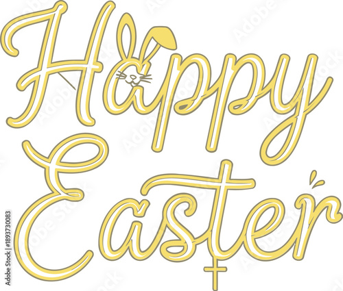 Easter greeting with bunny illustration