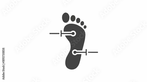 Body Part Foot with Piercings.
