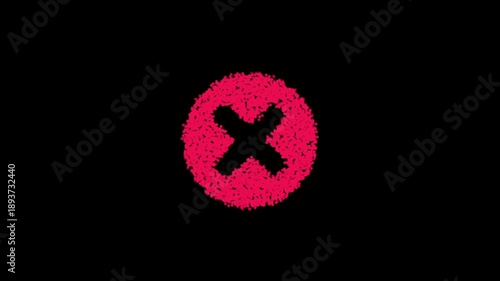 Red Cross Icon Animation With Light Glow
