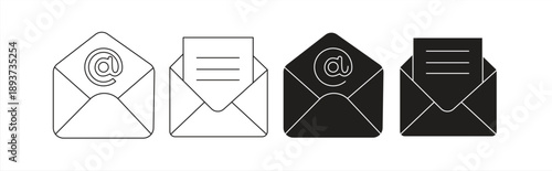 Email icon, envelope. Delivery symbol, suitable for website design, mobile apps, UI. Editable lines. Vector illustration. Eps10. Vector illustration.