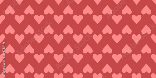 Scarlet background with hearts. Sweet, atmospheric seamless pattern themed around romance and love. Valentines Day, birthday, wedding print for textiles, paper,packaging, vector graphics