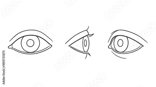 Illustration of Different Eye Designs, Graphic Art, Minimalist Style