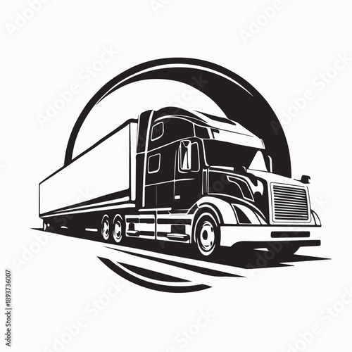 Semi Truck And Trailer vector. Semi Truck And Trailer Stock Illustration
