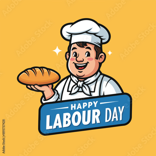 Chef Celebrating Labour Day with Bread