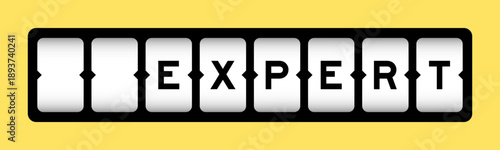 Black color in word expert on slot banner with yellow color background