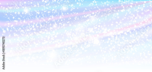 Dreamy pastel sky background with glowing stars, soft bokeh lights and magical atmosphere. Ideal for holiday designs, fantasy banners, overlays, greeting cards and romantic visuals