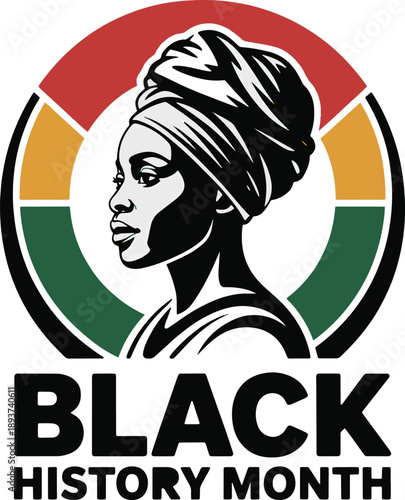 A portrait of a woman with a headwrap for black history month