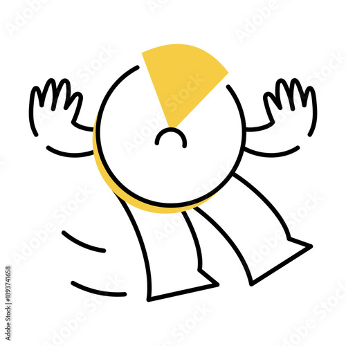 A hand drawn style illustration showing a clock
