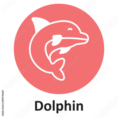 Wallpaper Mural Dolphin Vector icon which can easily modify or edit Torontodigital.ca