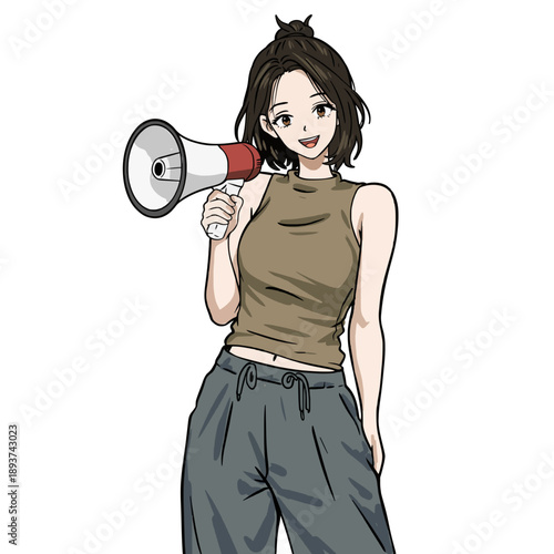 girl with megaphone