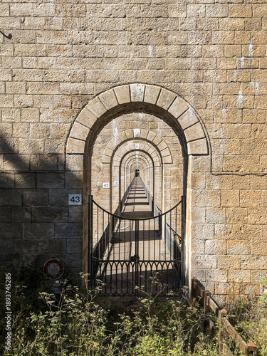Viaduct of Chaumont, an old railway bridge in Chaumont, France.