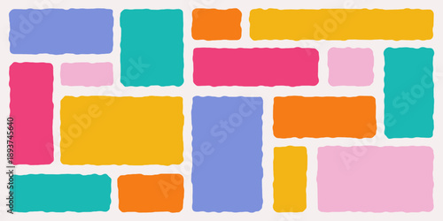 Vector hand drawn frames pack. Wavy organic rectangles mixed with curved blobs. Uneven outline boxes, retro doodle shapes for text and photos.