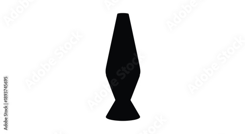 A black silhouette of a lava lamp against a plain white background