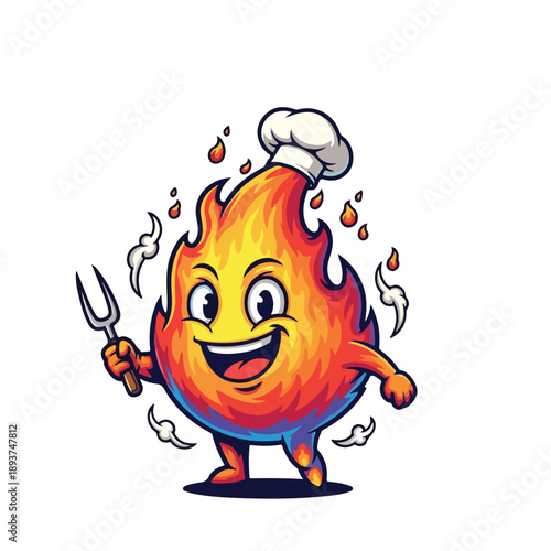 Friendly Fire Character as Chef with Pitchfork