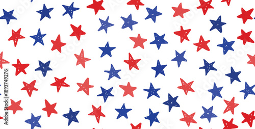  Stars grunge. Independence Day USA. Presidents day. Hand drawn illustration.	
