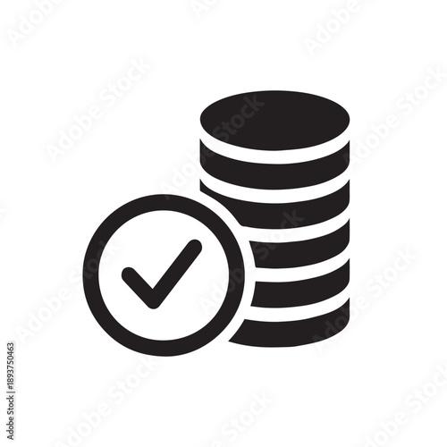 Payment approved successful transaction silhouette icon