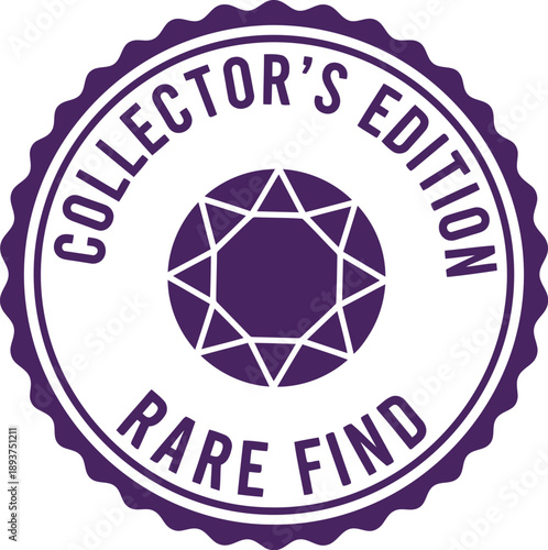 Purple Collector's Edition Rare Find Badge Icon for Limited Edition and Exclusive Product Labeling
