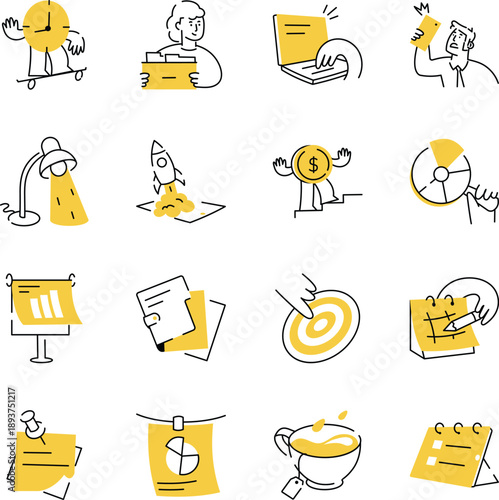 Collection of Hand Drawn Productivity Illustrations 
