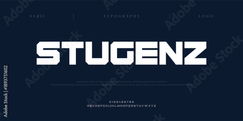 Stugenz, Creative digital minimal modern alphabet fonts. Typography minimalist urban digital fashion future creative logo font. vector illustration
