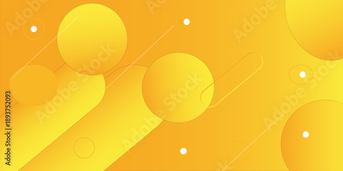 Liquid color background design. Yellow elements with fluid gradient. Dynamic shapes composition. Vector illustration