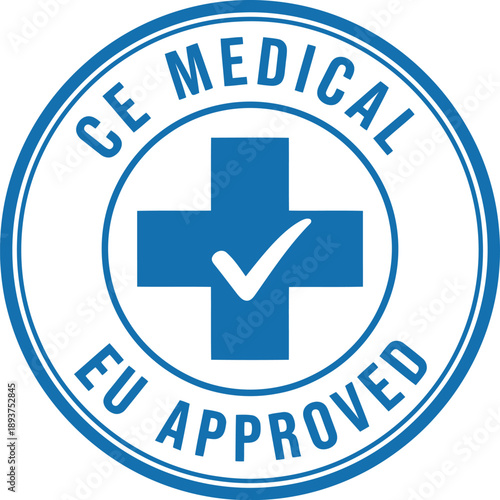 CE Medical EU Approved Certification Badge Icon for Healthcare Compliance and Safety Standards