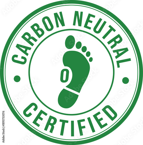 Green Carbon Neutral Certified Badge Icon for Eco-Friendly Business and Sustainability Branding