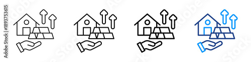 Asset Growth Icon Different Style Outline Collection Set.
