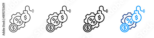 Debt Management Icon Different Style Outline Collection Set.