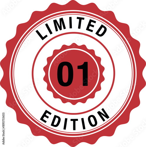 Red Limited Edition Badge Vector Icon for Exclusive Product Labeling and Branding