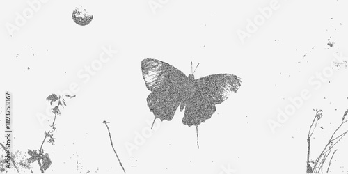 Grunge background of a field, distressed with heavy grain, speckled dust and aged stains for a rugged pastoral texture.