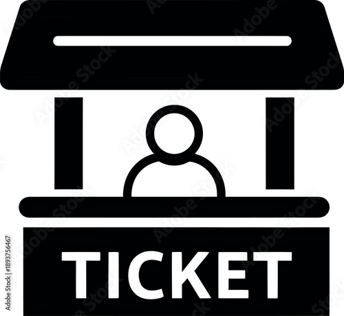 Person selling tickets at booth