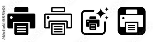 Printer icon for producing physical copies of digital documents and images illustration