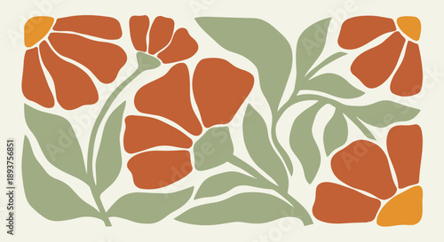 Boho Folk Floral Elements Collection Perfect for Creative Projects