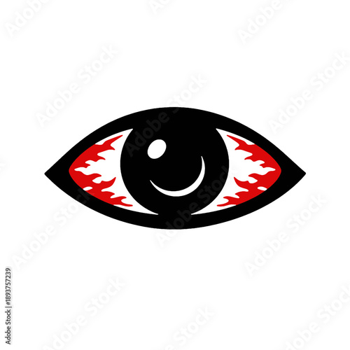 Scleritis Inflamed Eye Black Silhouette Icon