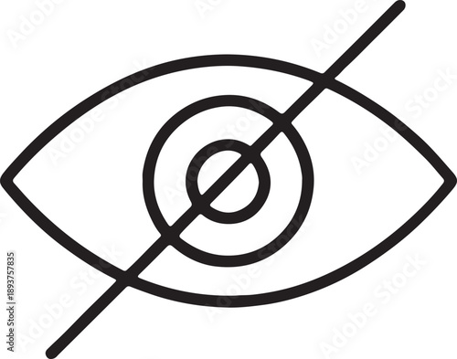 Hidden Eye Icon – Visibility Off Symbol for UI Design