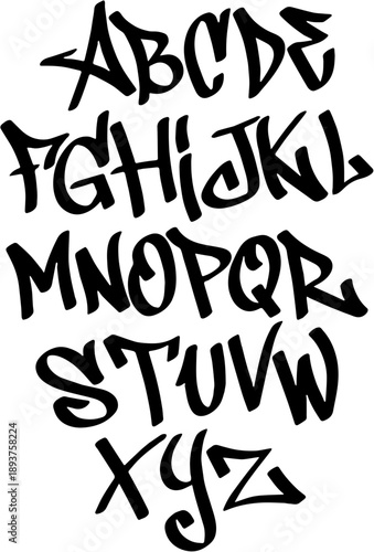 Urban Graffiti Style Alphabet Hand Drawn Street Art Font